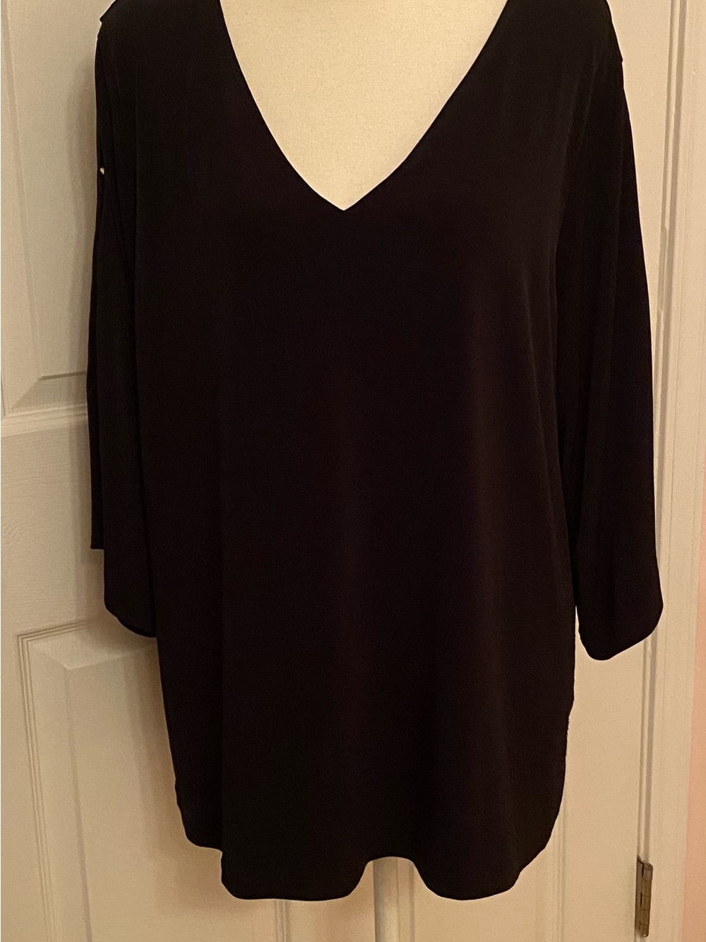 Michael Kors Black V-Neck Tunic Top
